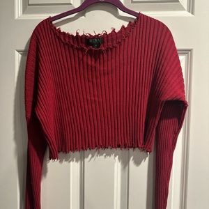 Cropped red sweater